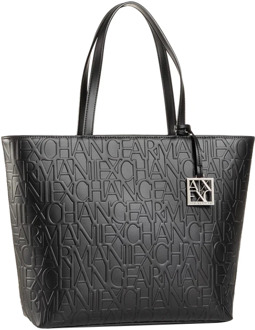 Armani Exchange Zwarte Bedrukte Tas voor Vrouwen Armani Exchange , Black , Dames - ONE Size