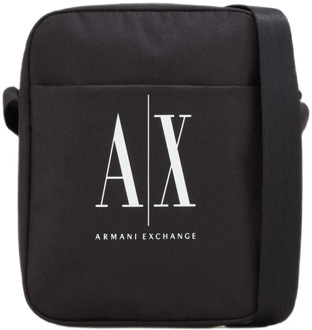 Armani Exchange Zwarte schoudertas met ritssluiting Armani Exchange , Black , Heren - ONE Size