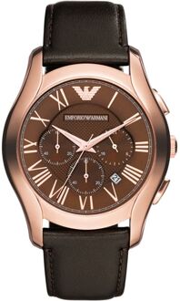 Armani heren AR1701 horloge - maat Zwart en roségoud