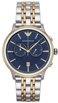 Armani heren AR1847 horloge Zilver en goud