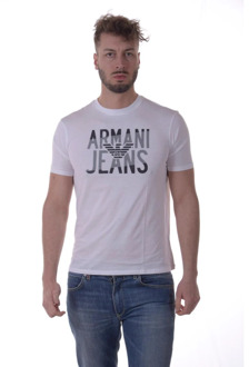 Armani Jeans Casual Logo Print Sweatshirt Armani Jeans , White , Heren - 2Xl,Xl,L,M,S