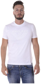 Armani Jeans Casual Logo Print Top Armani Jeans , White , Heren - Xl,M
