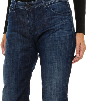 Armani Lang gedragen effect denim broek 6Y5J28-5D30Z vrouw Blauw - 27 (Taille)