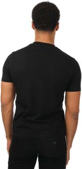 Armani Men's Armani All Over Monogram T-Shirt in Black - maat L Zwart