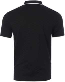 Armani Men's Armani Jaquard Polo Shirt in Black Zwart