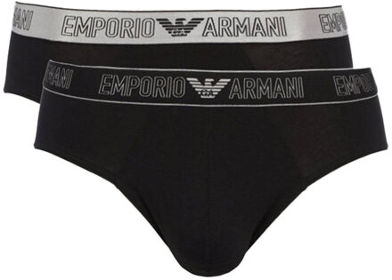 Armani Slips 2-pack zwart met shiny waistband - XL