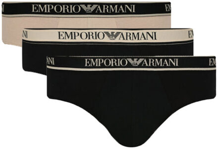 Armani Slips 3-pack beige-zwart - L