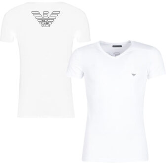 Armani t-shirt v-hals stretch cotton wit