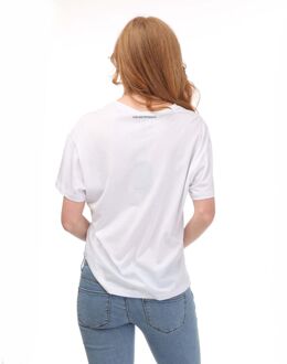 Armani Women's Armani Graphic T-Shirt in White Wit - EU 42 / UK 14