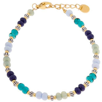 Armband blue oasis gold Veelkleurig - One size