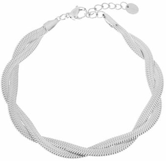 Armband braided snake - Zilver - One size