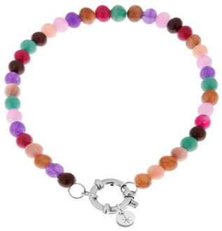 Armband disco beads silver - maat One size Zilver