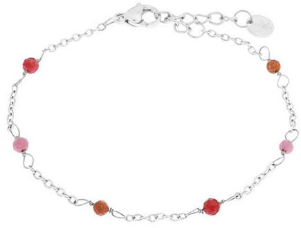 Armband dottie ruby silver Veelkleurig - One size