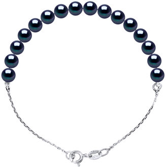 Armband Echte Cultured Zoetwater Parel Rond 6-7 mm Zwart - One Size