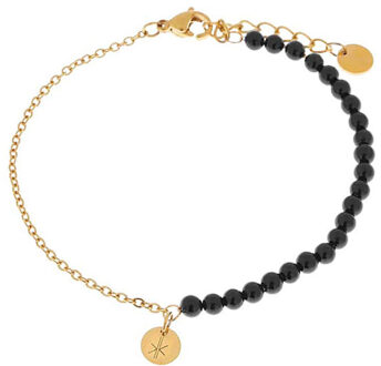Armband half half black gold - maat One size Zwart