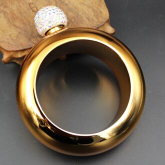 Armband Heupfles 3.5Oz Roestvrijstalen Heupfles Ring 100Ml Wijn Fles Whisky Alcohol Armband Fles Voor Bar Keuken goud