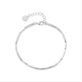 armband, kinusi in 925 sterling zilver en gerhodineerde glanzende zirkonia Wit