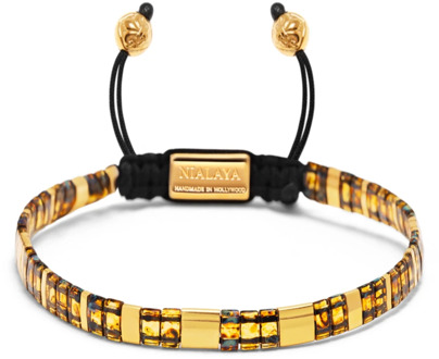 Armband met gemarmerd amber en goud Nialaya , Multicolor , Heren - Xl,L,M