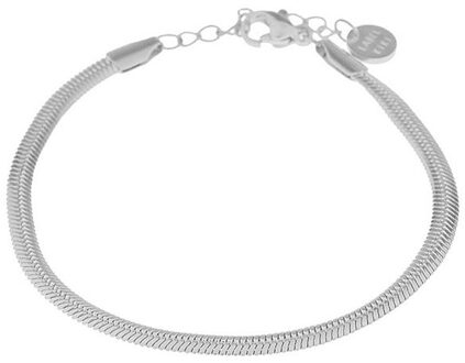 Armband smooth snake silver Zilver - One size
