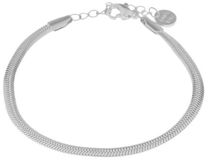 Armband smooth snake silver Zilver - One size