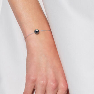 Armband Tahitian Pearl Ronde 8-9 mm Chain Convict White Gold Naturel - One Size