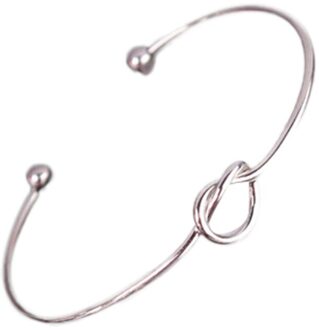 Armbanden Chic Eenvoud Minimalisme Individuele Creativiteit Knoop Bangle Manchet Opening Armband Coppers Casting Sieraden zilver