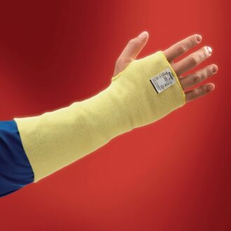 Armbeschermer | 254 mm geel | 100 % Kevlar | EN 388, EN 407 PSA-categorie III | 12 stuks - 70-110 - 70-110