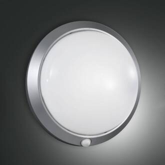 Armilla buitenwandlamp, zilver, bewegingsmelder, Ø 30 cm zilver, wit