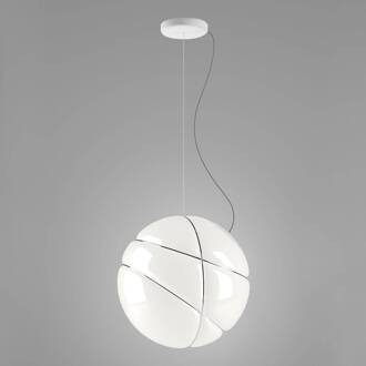 Armilla glazen hanglamp wit, chroom