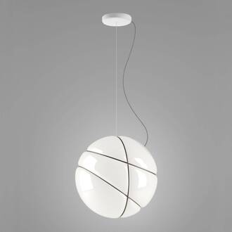 Armilla glazen hanglamp wit, gebruineerd wit, gepolijst