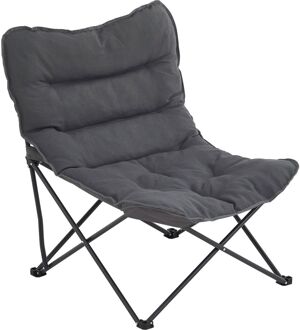 Armstoel Campingstoel Palawan - Staal En Polyester - Grijs - Gewatteerd - 23x100x25cm