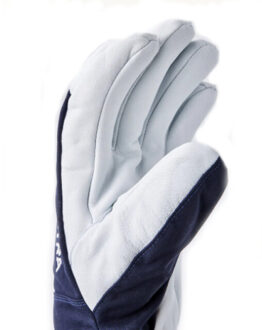 Army leather heli - wintersport handschoenen - Wit/Blauw - maat 12.0