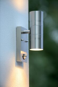 ARNE-LED IR Wandspot 2xGU10 - Mat chroom Grijs