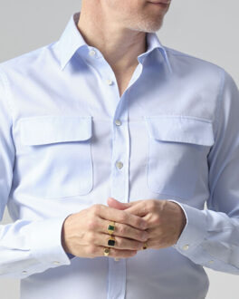 Arno kantelberg brian overhemd met lange mouwen Blauw - 44 (XL)