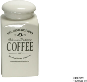 ARO-Household Koffiebewaarpot aardewerk 10x10x20 cm Voorraadpotten Transparant