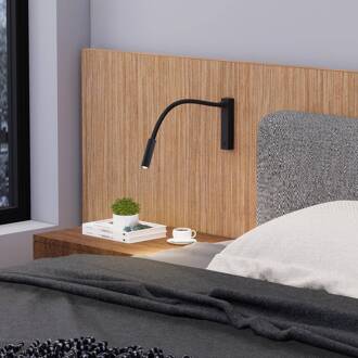 Arok LED wandlamp, zwart, aluminium, projectie 49 cm