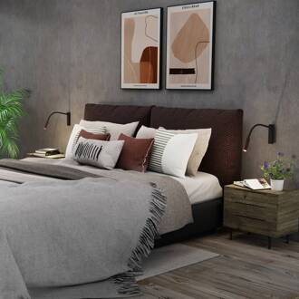 Arok LED wandlamp, zwart/koffiebruin, aluminium zwart, koffiebruin