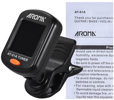 Aroma AT-01A Gitaar Tuner Roterende Clip Tuner Lcd Display Voor Kleur Akoestische Gitaar Bas Ukulele Gitaar Accessoires