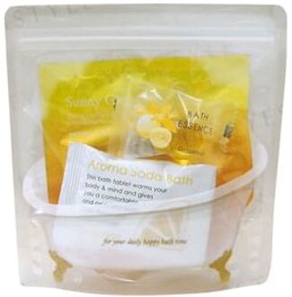 Aroma De Bath Time Set Grapefruit: Bath Essence 8g + Bath Tablet 30g + Bath Salt 40g 3 pcs