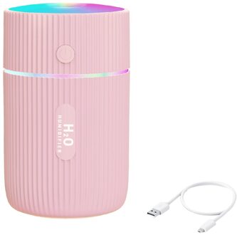 Aromatherapie Luchtbevochtiger 220Ml Universele Auto Essentiële Olie Diffuser Usb Cool Mist Maker Purifier Led Thuiskantoor Diffuser roze