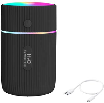 Aromatherapie Luchtbevochtiger 220Ml Universele Auto Essentiële Olie Diffuser Usb Cool Mist Maker Purifier Led Thuiskantoor Diffuser zwart