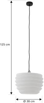 Arona buiten hanglamp, Ø 38 cm, wit wit, zwart