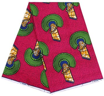Arrivals Afrikaanse Wax Stof Rose Rood 100% Polyester Afrikaanse Wax Bedrukte Stof 6Yards  Veel