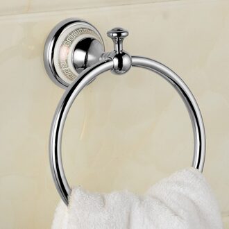 Arrivals Luxe Messing Antieke Koperen En Keramische Verchroomd Handdoek Ring Handdoek Houder, Handdoek Bar Badkamer Accessoires chroom Finished