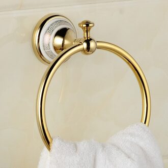 Arrivals Luxe Messing Antieke Koperen En Keramische Verchroomd Handdoek Ring Handdoek Houder, Handdoek Bar Badkamer Accessoires goud