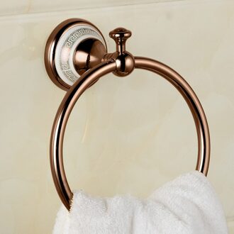 Arrivals Luxe Messing Antieke Koperen En Keramische Verchroomd Handdoek Ring Handdoek Houder, Handdoek Bar Badkamer Accessoires roos goud