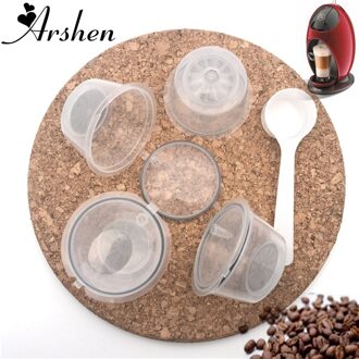 Arshen 4 Stks/set Crystal Dolce Gusto Koffie Capsule Plsatic Hervulbare Capsule Herbruikbare 200 Keer Compatibel met Nescafe Dolce