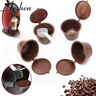 Arshen 4 Stks/set Dolce Gusto Koffie Capsule Plsatic Hervulbare Capsule Herbruikbare 200 Keer Compatibel met Nescafe Dolce Gusto