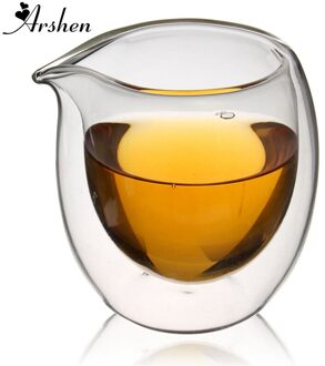 Arshen Handgemaakte 200 ml Clear Warmte Double Wall Layer Thee Cup Pitcher Warmte-isolatie Chinese Kongfu Thee Cup Koffie Cups