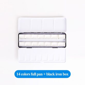 Art Aquarel Pigment Verf Grid Lege Full/Half Pan/Grid/Block/Case/Box 14/24/48Pcs Lege Ijzeren Doos Subpackage Opbergdoos Tool Iron-doos-full-14stk